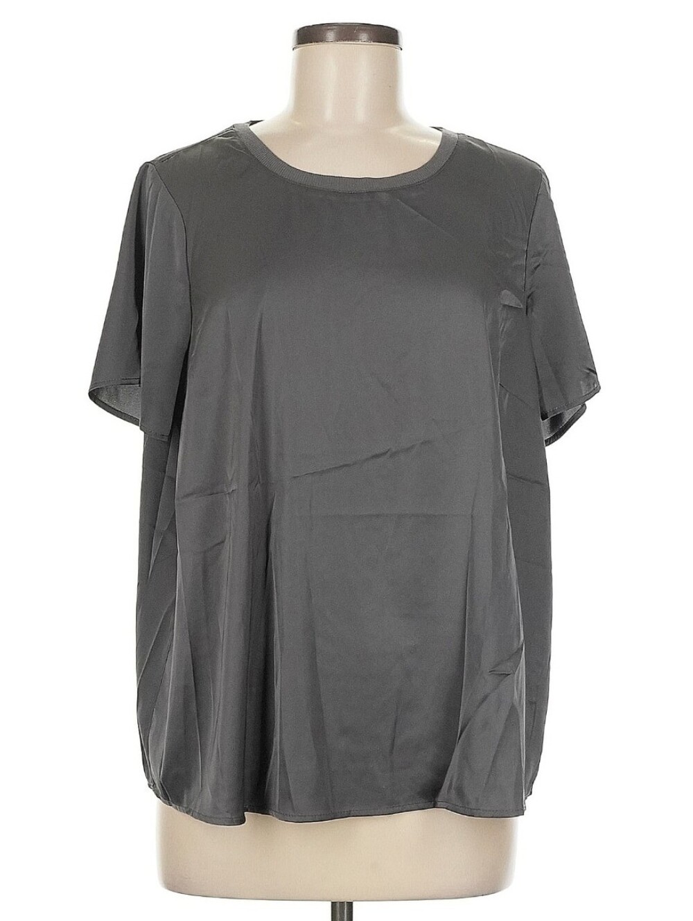 Torrid 00 Silver Grey Silky Tunic Blouse
